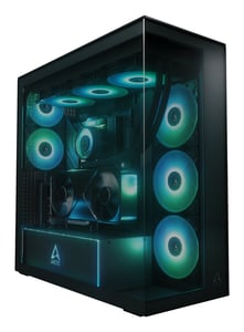 ARCTIC Xtender VG Black (tonat glas) Midi Tower Svart
