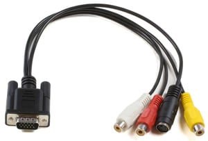 Microconnect MONGGSV adapter kablowy 0,2 m VGA (D-Sub) RCA + S-Video Czarny