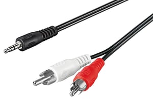 Goobay 50195 kabel audio 5 m 3.5mm 2 x RCA Czarny