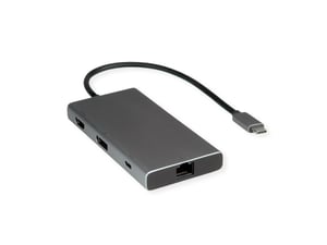 VALUE 12.99.1139 dockningsstation, kabelansluten USB 3.2 Gen 1 (3.1 Gen 1) Type-C, svart, grå