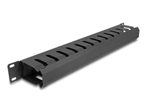 DeLOCK Panel do prowadzenia kabli 19″ ze szczotką i 2 otworami 1U, czarny