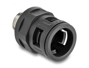 DeLOCK Kabelrohrendstück mit M20-Gewinde, schwarz, 2 Stück.