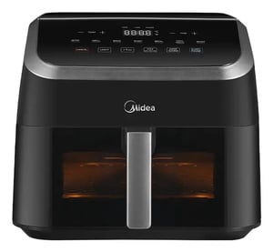 Midea MAD85000ADK Podwójny 9 l Autonomiczny 2200 W Frytkownica na gorące powietrze Czarny, Srebrny