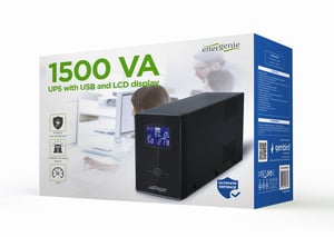 Gembird EG-UPS-034 USV-Anlage, Line-Interactive-Technologie, 1,5 kVA, 900 W, 3 x Netzsteckdose