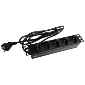 Alantec PZ04 Verteiler 1,8 m, 4 x Netzanschluss, für den Innenbereich, schwarz