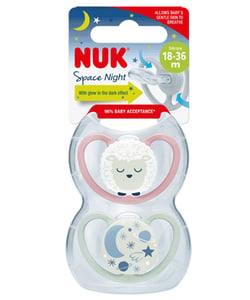 NUK Space Night Nattnapp för spädbarn Ortodontisk Silikon Flerfärgad