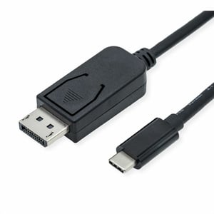 ROLINE 11.04.5836 Kabeladapter 2 m DisplayPort USB Typ C Schwarz