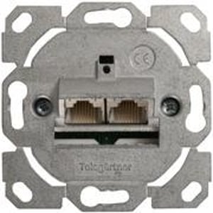Telegärtner Kabelkanal-Montage Cat.6/E ohne Frontplatte, Steckdose, silberfarben