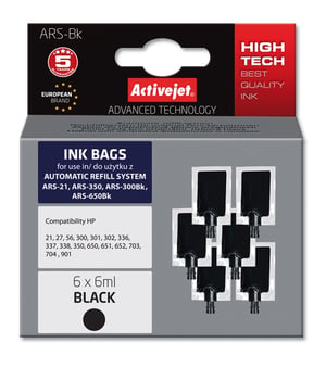 Activejet System uzupełnień ARS-BK (woreczki do systemów ARS; 6 x 6 ml; czarny)
