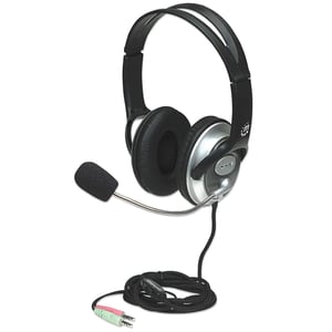 Manhattan 175555 hörlurar/headset Sladdanslutet Huvudband Samtal/musik Svart