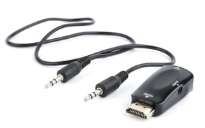 Gembird A-HDMI-VGA-02 adapter för VGA-kablar (D-Sub) Svart