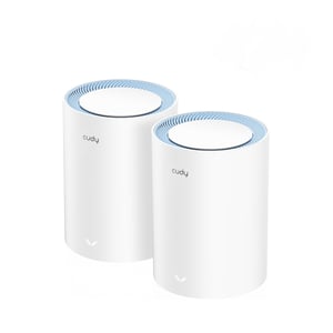 Cudy M1200 2er-Pack Mesh-System, Dual-Band-WLAN (2,4 GHz/5 GHz), Wi-Fi 5 (802.11ac), Weiß, 1 Stück, für den Innenbereich