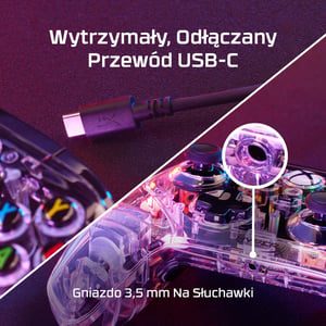 HyperX Clutch Gladiate – przewodowy kontroler do gier z podświetleniem RGB – Xbox