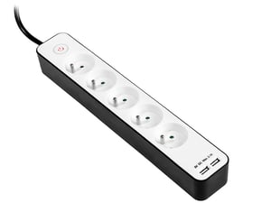 Tracer Zebra Mobile Black, White 5 x Power Outlet 1.5 m