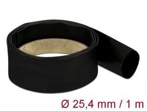 DeLOCK Heat-Shrink Tubing 1 m x 25.4 mm, 4:1 shrink ratio, black