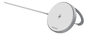 Deltaco QI-1042 ładowarka do urządzeń przenośnych Smartfon Biały USB Bezprzewodowe ładowanie Szybkie ładowanie Wewnętrzna