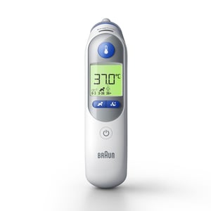 Braun IRT6525 Elektronisches Thermometer Kontaktthermometer Weiß Ohr Tasten