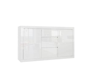 Tuckano byrå 155x90x40 SPARKLE helt i vit högblank yta