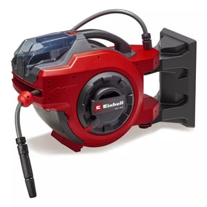 Einhell GE-HR 18/30 Li-Solo Wall-Mounted Garden Hose Cart, Automatic, Black, Red