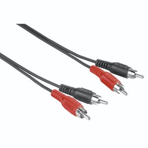 Hama 00205087 5 m audio cable, 2 x RCA, Black