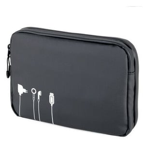 TROIKA BLACK TECH POUCH 2 Organizer: Polyester, Polyurethane (PU), Black Canvas