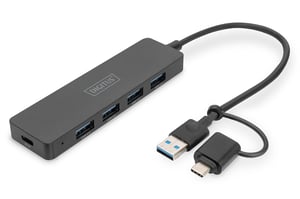 Digitus USB 3.0-koncentrator, 4-portars, Slim Line