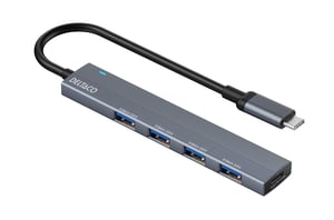 Deltaco USBC-HUB206 huby i koncentratory USB Type-C 5000 Mbit/s Szary