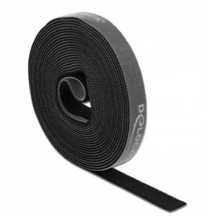 DeLOCK Rolka taśmy rzep D 5 m x S 15 mm, czarna