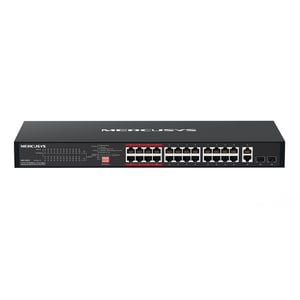 Mercusys MS126CP Gigabit-Ethernet-Switch (10/100/1000) mit PoE-Unterstützung, 1U, schwarz