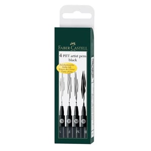 Faber-Castell 167100 finpenna Wielo Svart 4 st.