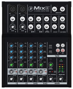 Mackie Mix8 8 kan. 20–30 000 Hz Svart