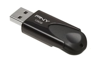 PNY Attaché 4 2.0 128GB USB Flash Drive, USB Type-A, Black