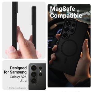 Crong Hybrid Matte Magnetic - Etui MagSafe Samsung Galaxy S26 Ultra (czarny)