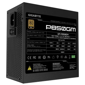 GIGABYTE P850GM moduł zasilaczy 850 W 20+4 pin ATX ATX Czarny