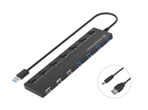 Conceptronic HUBBIES09B USB Type-A Hubs and Hubs, 5000 Mbit/s, Black