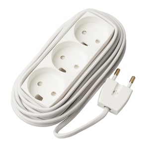 Microconnect GRUELU3H050 5 m langer Verteiler mit 3 Netzanschlüssen, weiß