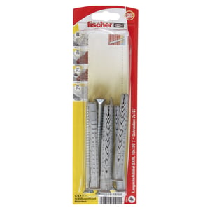 Fischer 62411 Expansion Bolt, 4-pack. Galvanized steel. Round