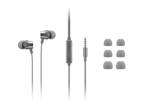 Lenovo 110 Analog Wired In-Ear Headphones for Calls/Music, Gray