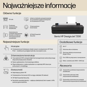 HP Designjet Drukarka T230, 24-calowa, wersja na rok 2025
