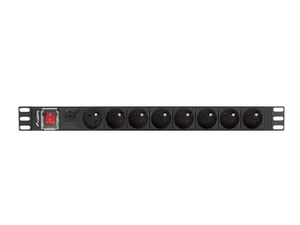 Lanberg PDU-08E-0200-BK rozdzielacz zasilania PDU 8 x gniazdo sieciowe 1U Czarny