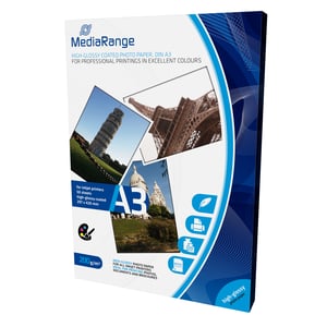 MediaRange MRINK109 fotopapper A3 Vitt Hög glans