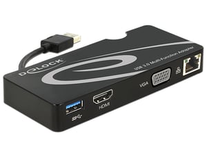 DeLOCK 62461 zewnętrzna karta graficzna usb Czarny