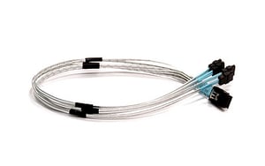 Supermicro IPASS-zu-4-SATA-Crossover-Kabel, 50 cm, bleifreies SATA-Kabel, 0,5 m, silberfarben