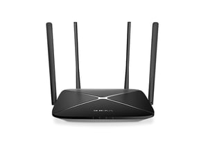 Mercusys AC12G Dual-Band-WLAN-Router mit Gigabit-Ethernet (2,4 GHz/5 GHz), schwarz