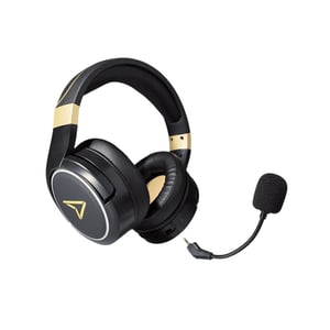 Lexip Metaltech Kopfhörer-Set (mit Kabel und kabellos) Gaming-Kopfbügel Schwarz, Gold
