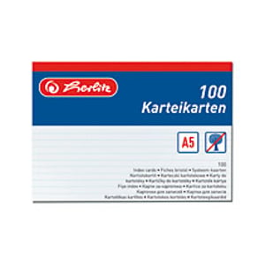 Herlitz 1150507 karta katalogowa Biały 100 szt.