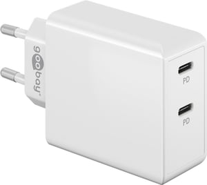Goobay 61758 Ladegerät für mobile Geräte Digitalkamera, Kopfhörer, Mobiltelefon, Smartwatch, Tablet Weiß Wechselstrom Schnellladung Intern