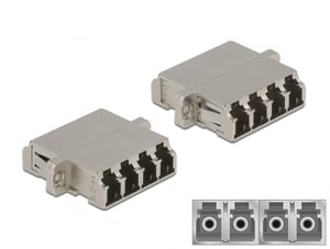 DeLOCK Złącze optyczne światłowodowe LC Quad żeńskie do LC Quad żeńskie jednomodowe metal