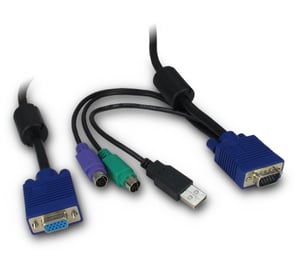 Inter-Tech 88887250 kabel KVM Czarny, Niebieski 3 m