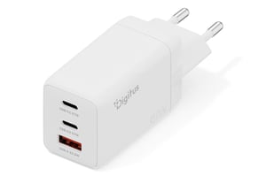 Digitus GaN II 67-W-Netzladegerät | 2x USB-C, 1x USB-A | PD 3.0, QC 3.0 | Weiß